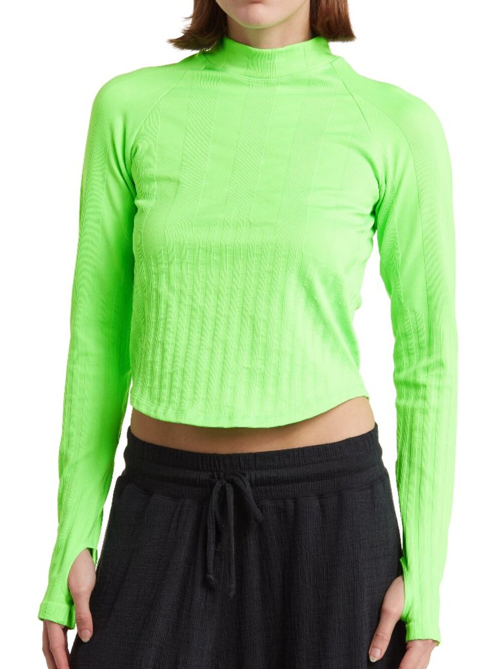 NWT FREE PEOPLE Movement Lime Long Sleeve Top Women's M-L